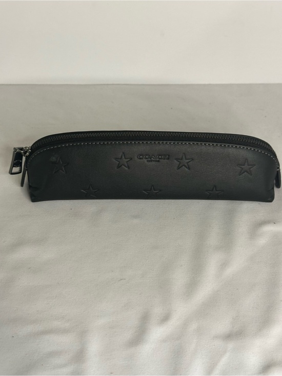 Coach Handbags - Coach Black Star-Embossed Leather Pencil Case Pouch